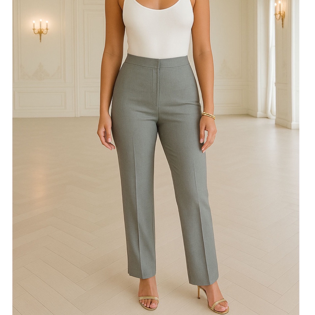 St. John Women’s Gray Dress Pants Office Siren Business Luxury Summer